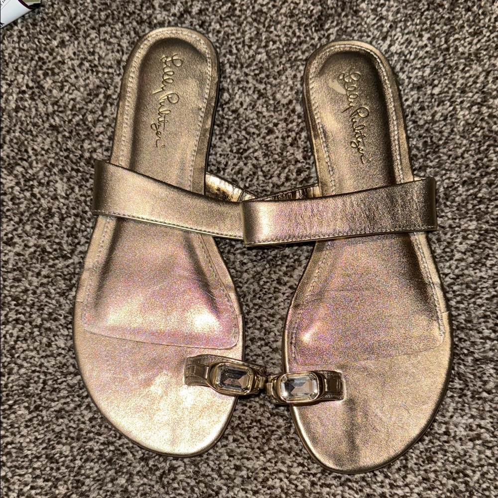 Lilly Pulitzer Metallic Gold Sandals